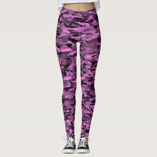 Abstract Patroon Paarse Zwart Leggings