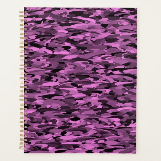 Abstract Patroon Paarse Zwart Planner (Voorkant)