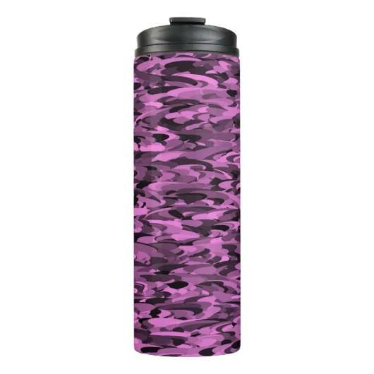 Abstract Patroon Paarse Zwart Thermosbeker (Voorkant)