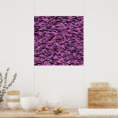 Abstract patroon paarse zwarte poster (Keuken)