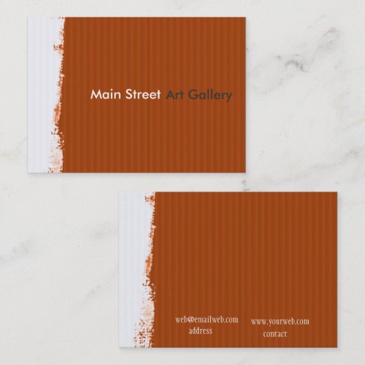 Abstract patroon Painterly Main Street Gallery Visitekaartje (Voorkant / Achterkant)
