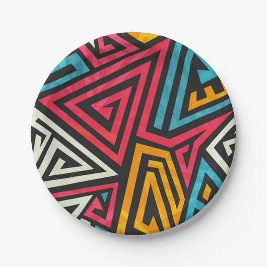 Abstract patroon papieren bordje (Voorkant)