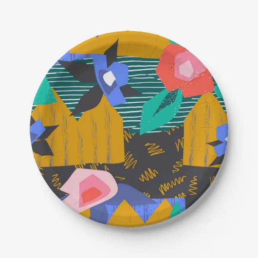 Abstract patroon papieren bordje (Voorkant)