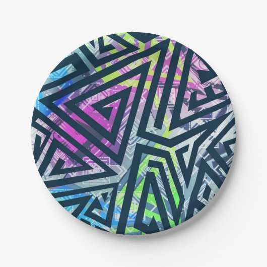 Abstract patroon papieren bordje (Voorkant)