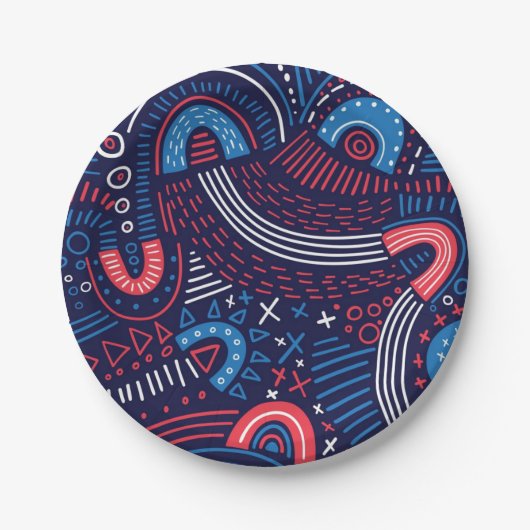 Abstract patroon papieren bordje (Voorkant)