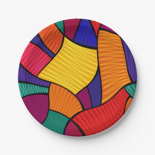 Abstract patroon papieren bordje (Voorkant)