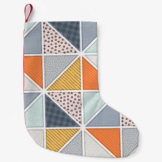 Abstract patroon, patchwork tegels. kleine kerstsok (Voorkant)