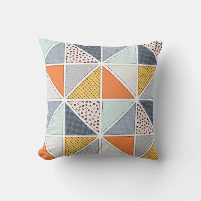 Abstract patroon, patchwork tegels. kussen (Voorkant)
