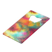 Abstract patroon regenboogglas creditkaart flessenopener (Voorkant Gekanteld)