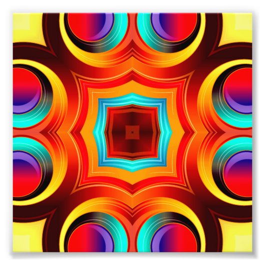 Abstract patroon regenboogkleuren foto afdruk (Voorkant)