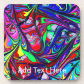 Abstract patroon regenboogverf bier onderzetter (Voorkant)