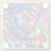 Abstract patroon regenboogverf glazen onderzetter (Achterkant)