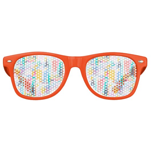 Abstract patroon retro zonnebril (Voorkant)