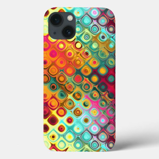 Abstract patroon rode vloeibare regenboog Stippen Case-Mate iPhone Case (Achterkant)
