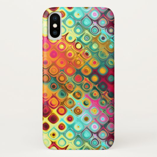 Abstract patroon rode vloeibare regenboog Stippen Case-Mate iPhone Case (Achterkant)