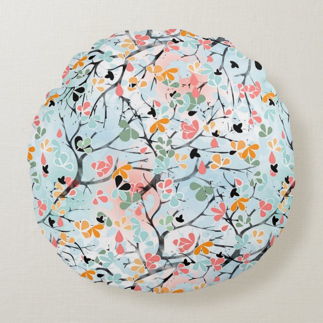 Abstract patroon rond kussen (Voorkant)