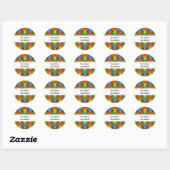 Abstract patroon. ronde sticker (Vel)
