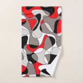 Abstract patroon - rood en grijs. handdoek (Handdoek)