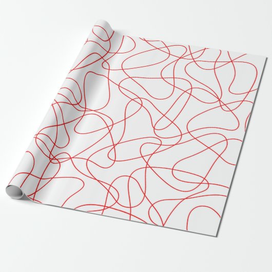 Abstract patroon - rood en wit. cadeaupapier (Uitgerold)