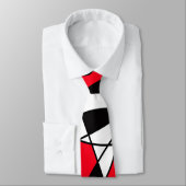 Abstract patroon - rood en wit. stropdas (Gebonden)