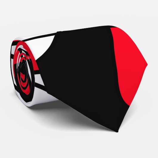 Abstract patroon - rood en wit. stropdas (Opgerold)