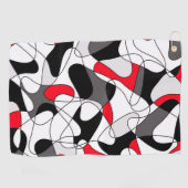 Abstract patroon - rood, grijs, zwart en wit. golfhanddoek (Horizontaal)