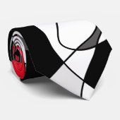 Abstract patroon - rood, grijs, zwart en wit. stropdas (Opgerold)
