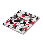 Abstract patroon - rood, grijs, zwart en wit. tegeltje (Zijkant)