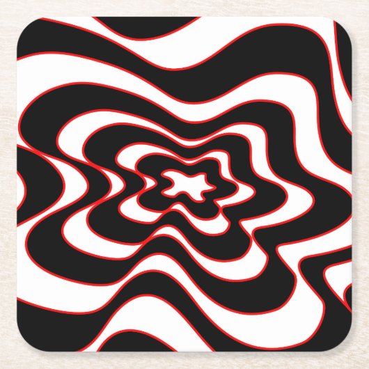 Abstract patroon - rood kartonnen onderzetters (Voorkant)