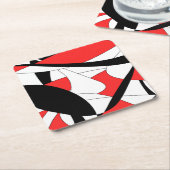 Abstract patroon - rood kartonnen onderzetters (Schuin)