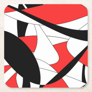 Abstract patroon - rood kartonnen onderzetters