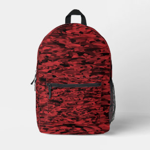 Abstract patroon rood zwart bedrukte rugzak