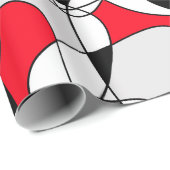 Abstract patroon - rood, zwart en wit. cadeaupapier (Rol Hoek)