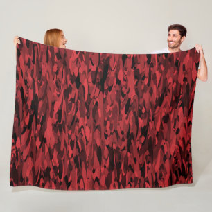 Abstract patroon rood zwart fleece deken