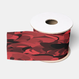 Abstract patroon rood zwart grosgrain lint