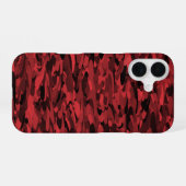Abstract patroon rood zwart iPhone 16 hoesje (Achterkant horizontaal)