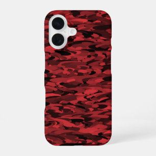 Abstract patroon rood zwart iPhone 16 hoesje