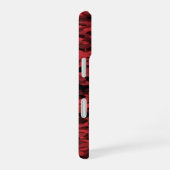 Abstract patroon rood zwart iPhone 16 hoesje (Rechterkant)