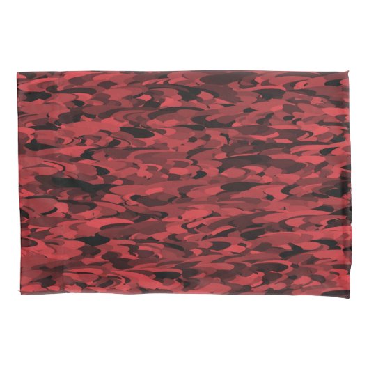 Abstract patroon rood zwart kussensloop (Voorkant-Links)