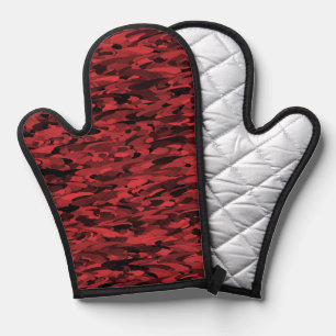 Abstract patroon rood zwart ovenwant