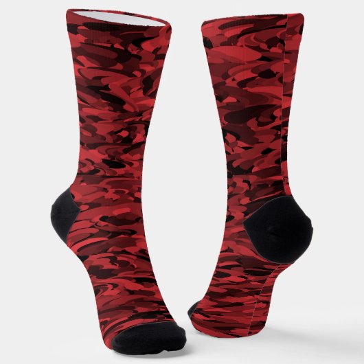 Abstract patroon rood zwart sokken (Gebogen)