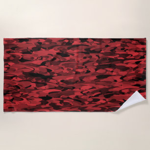 Abstract patroon rood zwart strandlaken