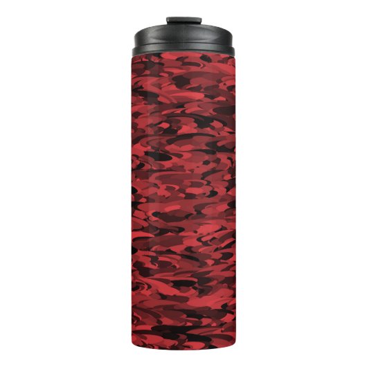 Abstract patroon rood zwart thermosbeker (Voorkant)