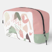 Abstract Patroon Roze Bruin Groen Dopp Kit Toilettasje (Rechterhoek)
