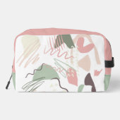 Abstract Patroon Roze Bruin Groen Dopp Kit Toilettasje (Achterkant)