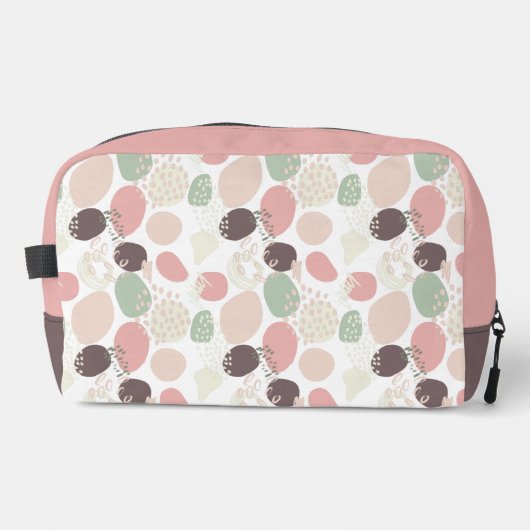 Abstract Patroon Roze Bruin Groen Toilettasje (Voorkant)