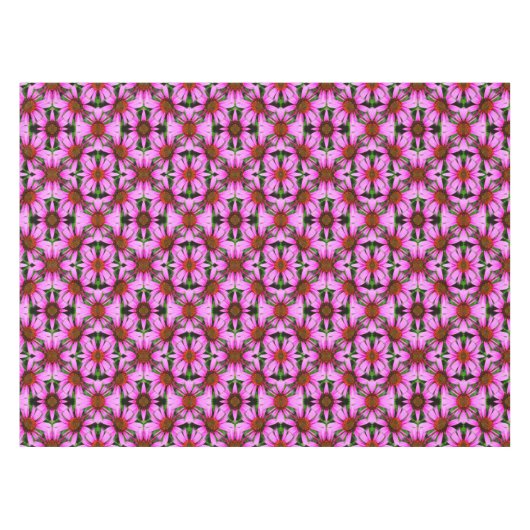 Abstract patroon roze Daisy Flowers Tafelkleed (Voorkant (Horizontaal))