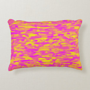 Abstract patroon roze geel oranje accent kussen