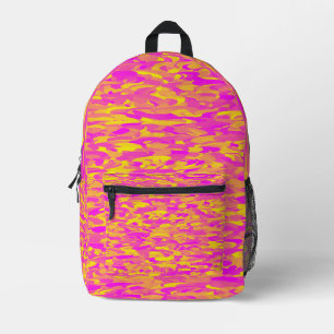Abstract patroon roze geel oranje bedrukte rugzak