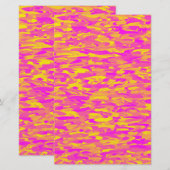 Abstract patroon roze geel oranje briefpapier (Voorkant / Achterkant)